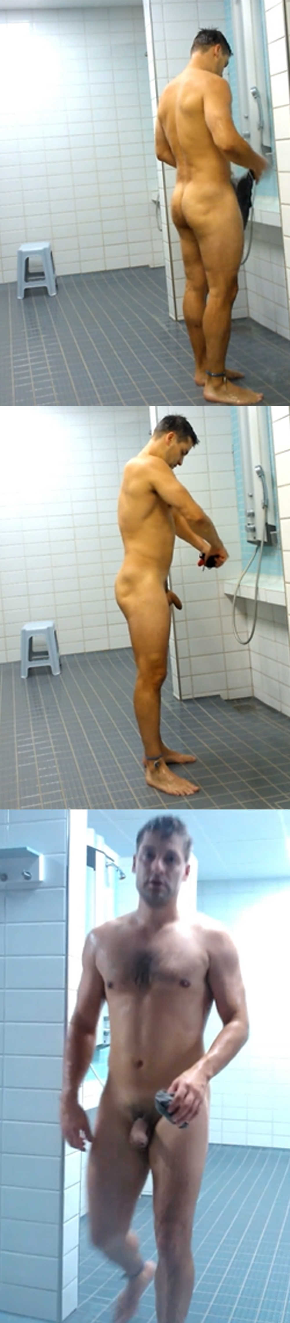 stud with big uncut dick caught naked in communal shower