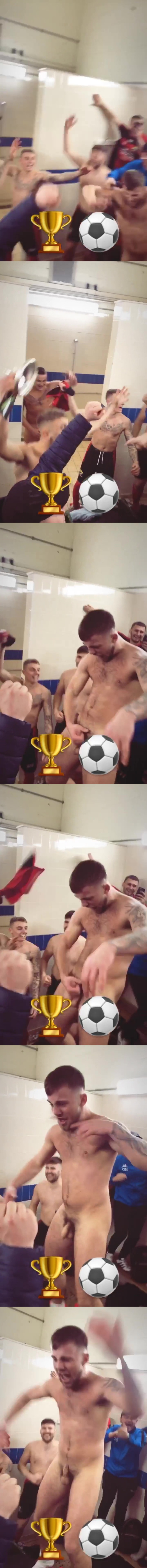 footballers with no shame showing off naked in the locker room