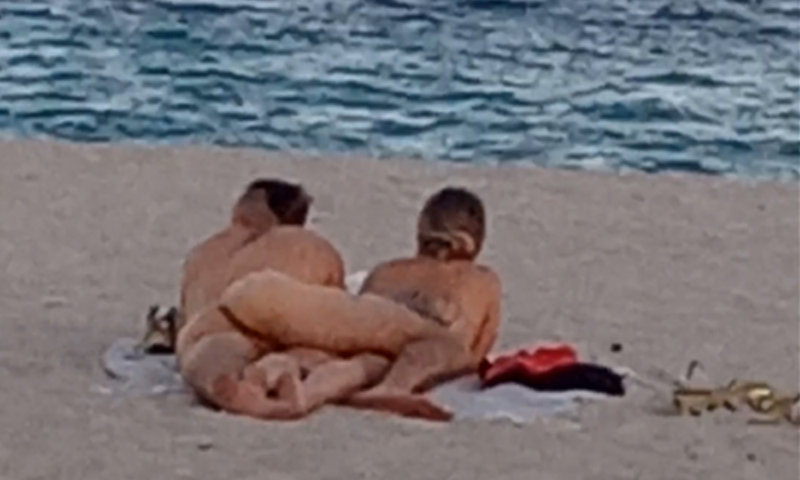 straight nudist couple caught by hidden camera at the beach