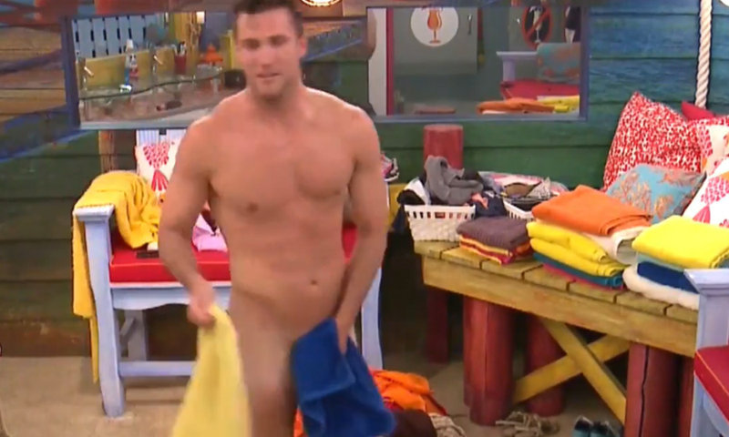 Big Brother Corey walking naked in the house after shower