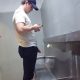 guy with nice big dick caught peeing hands free at urinals