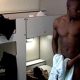 big black stud caught naked in hostel room by spycam