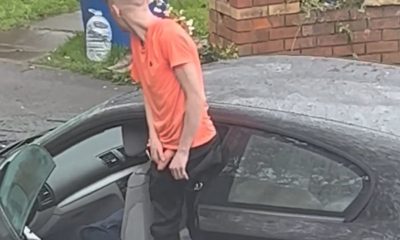 guy with enormous dick caught peeing from his car