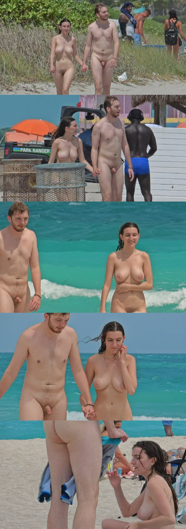 straight guy caught naked at the nudist beach with his girlfriend