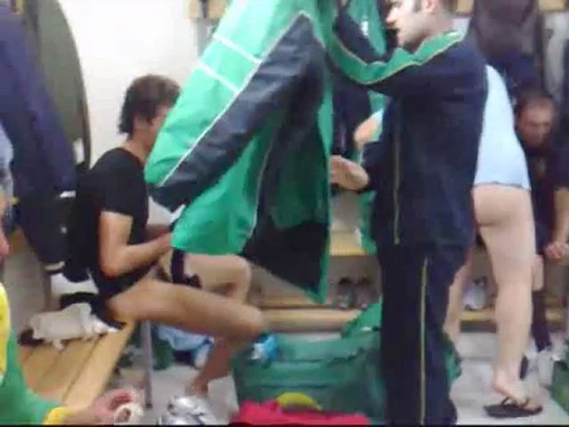Italian footballers filmed while getting naked in locker room