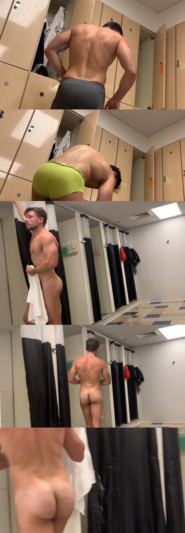 studly gym guy with hairy ass caught naked in locker room and in the shower