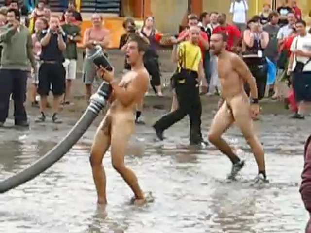 drunk straight guys naked in public at a festival