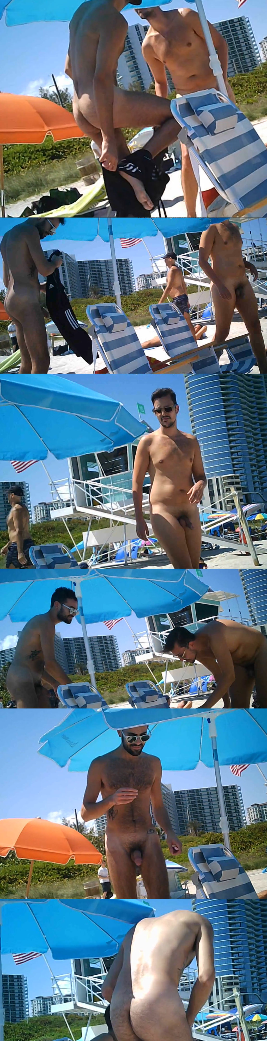 gay nudist guys caught by spycam while undressing at the beach