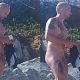 hung tattooed nudist man caught by hidden camera
