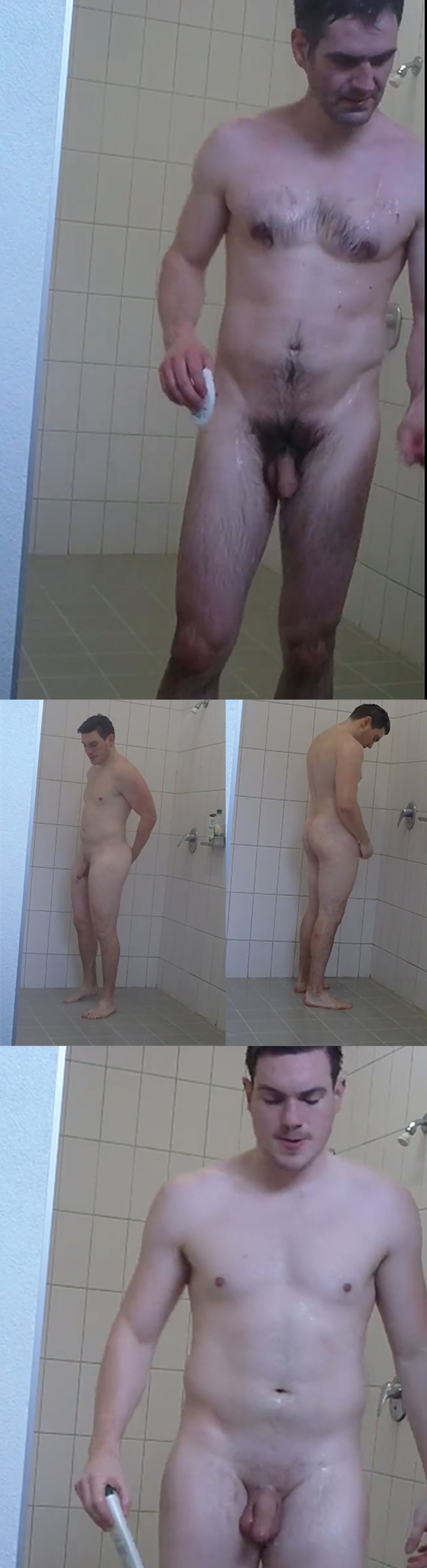 spying uncut nude men in the gym showers