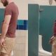 guy with big thick penis caught peeing at the urinals