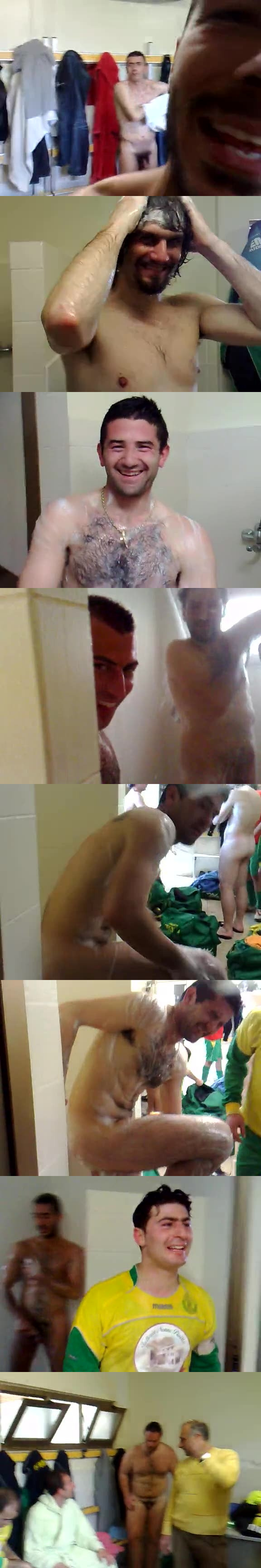 naked footballers in locker room after game