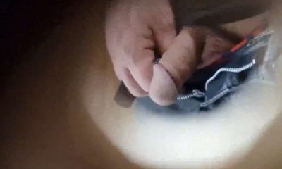 daddy with thick dick caught peeing at urinals