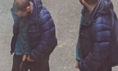 drunk man caught peeing in the street