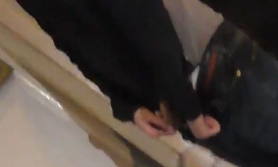 straight guy with thick uncut dick peeing in public outside a pub