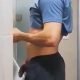 Incredibly hot guy taking out his huge uncut dick at urinals