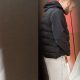 Handsome bearded guy caught peeing at urinals