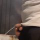 Uncut latin guy caught peeing at club urinals