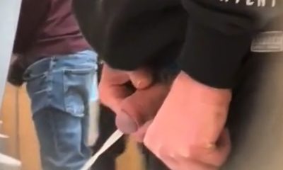 Huge uncut dick caught at urinals
