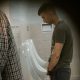 Nice lad captured on video while peeing at urinals