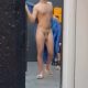 Sexy gym lad caught naked while going to the shower room