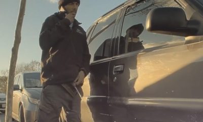 Tesla car camera recorded a man peeing in public