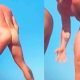 Handsome muscled stud caught naked at the nudist beach