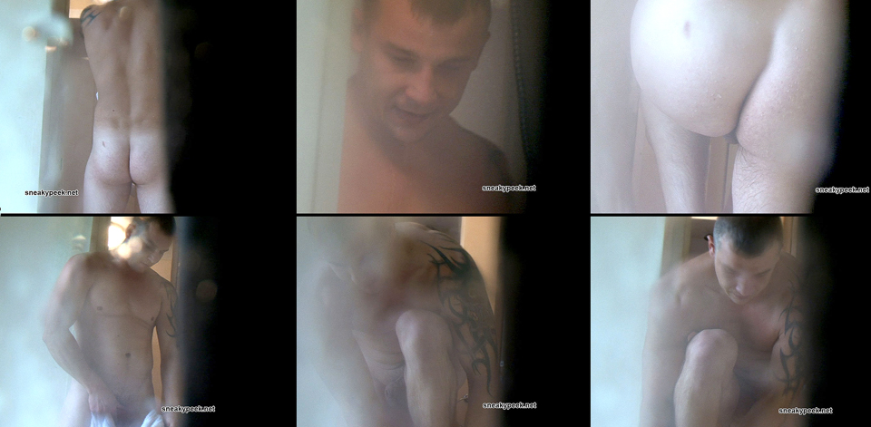 Uncut man caught naked by a hidden camera