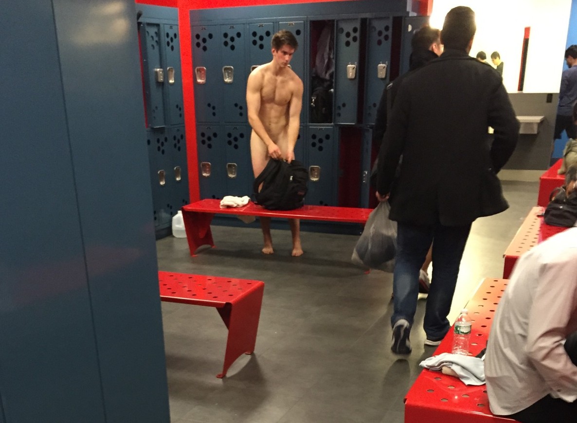 guy naked in the locker room