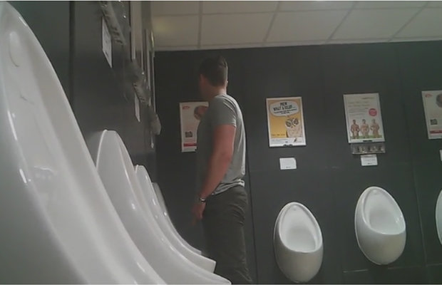 public male toilet has been visited by EricDeman and his spy cameras to fil...