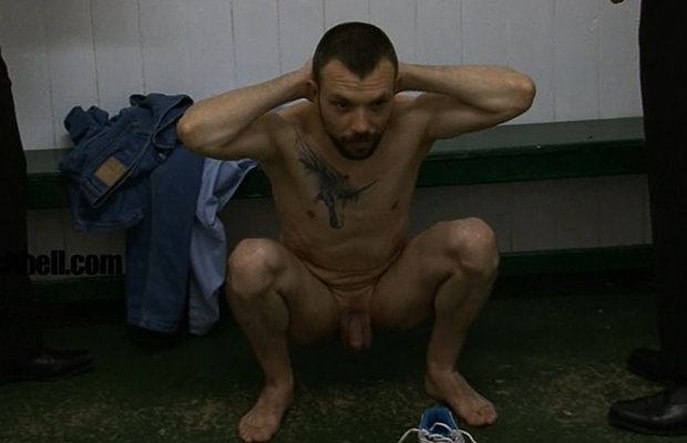nude man strip search prison.