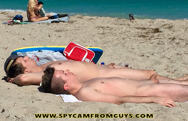 nudist guys caught at the beach