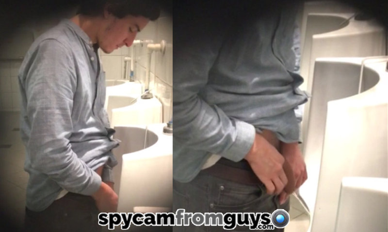 guy caught peeing urinals spycam