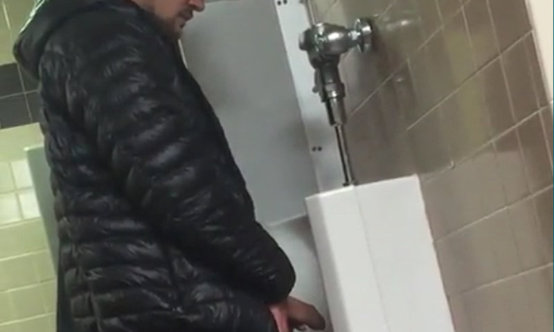 big cock man caught peeing urinals spycam