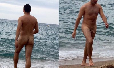 nudist man caught over the beach