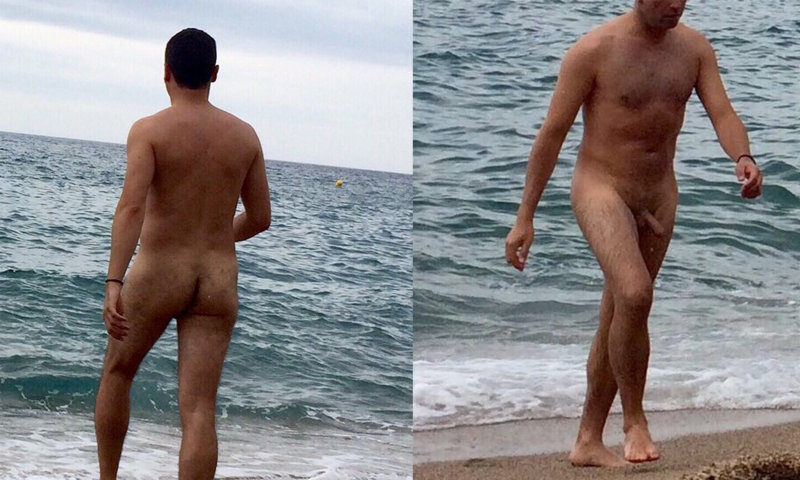 nudist man caught over the beach