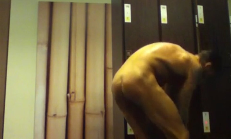 nude straight stud caught in lockerroom