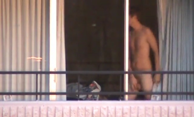 MEN CAUGHT NAKED ON THE BALCONY 1 - Spycamfromguys, hidden cams spying on m...