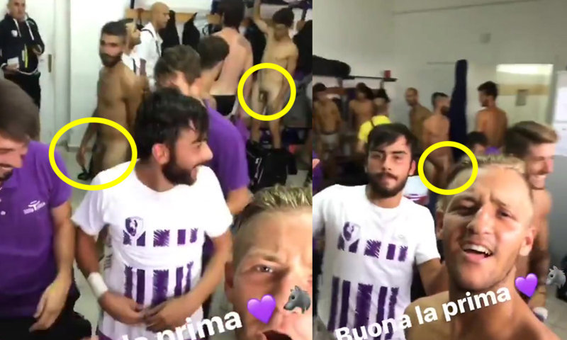 italian footballers naked lockerroom celebration