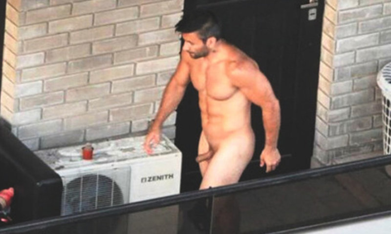 Muscled Man Caught Naked On The Balcony Spycamfromguys Hidden Cams Spying On Men
