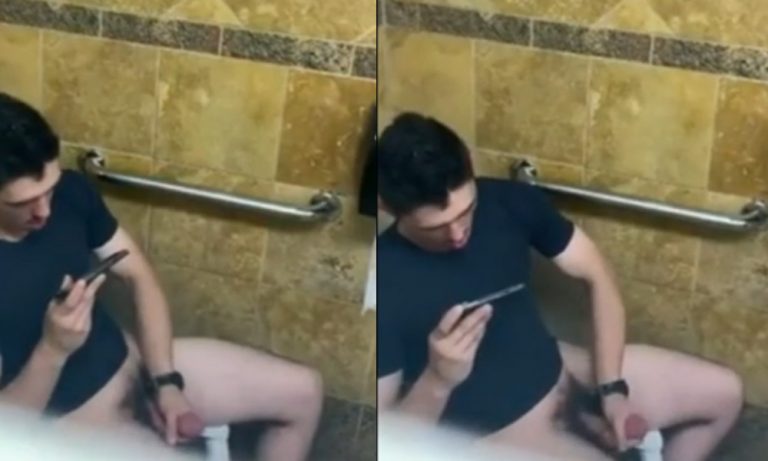 College Guy Caught Stroking In Stall Spycamfromguys Hidden Cams Spying On Men