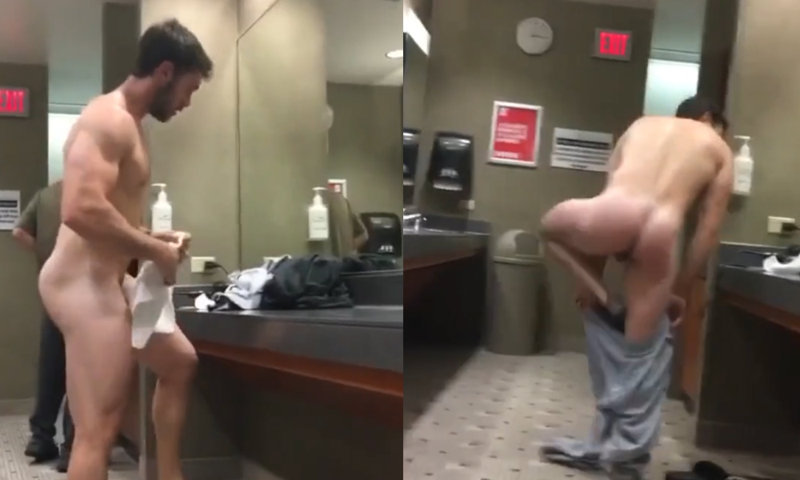 spy on naked man in gym locker room