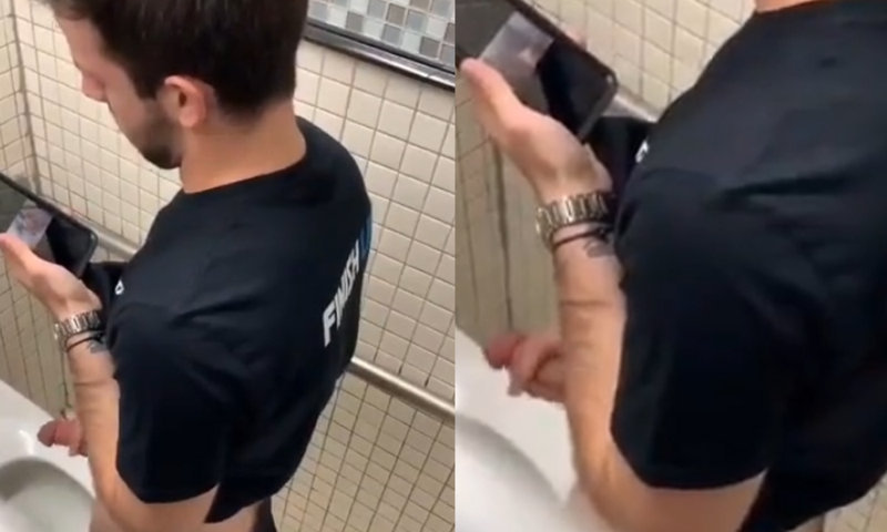 spy on horny guy caught wanking in public toilet