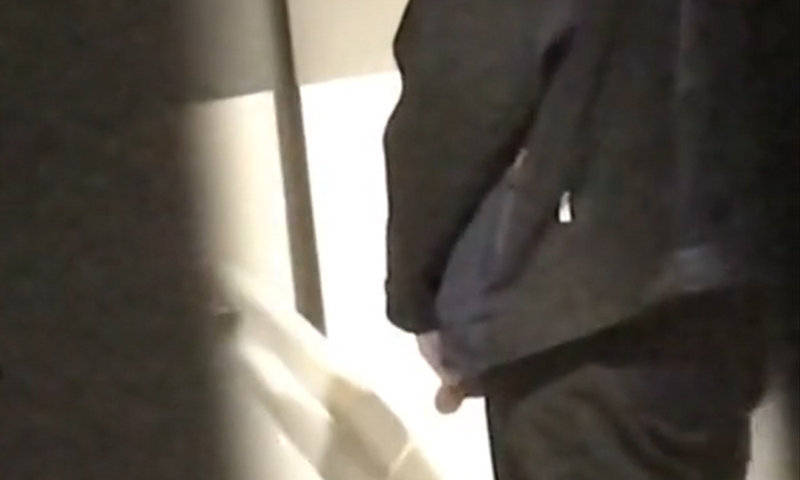big cock man caught peeing urinal by spycam