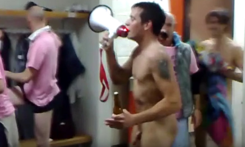 italian footballers naked in locker room for celebration