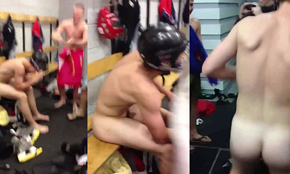 hockey players naked in locker room