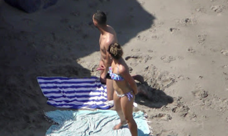 nudist guy caught with hard on at the beach