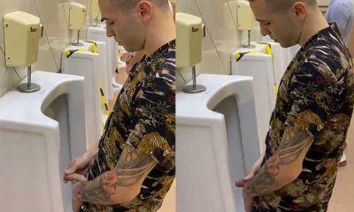 straight guys pissing at urinals