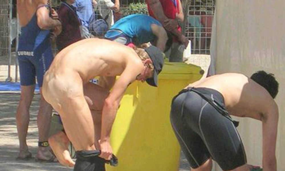 athlete caught naked while undressing