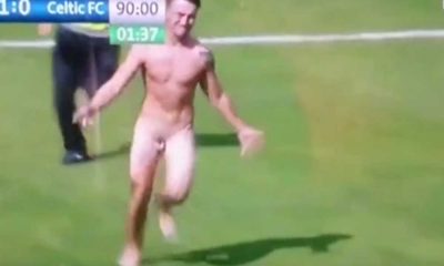 streaker naked on the pitch during game
